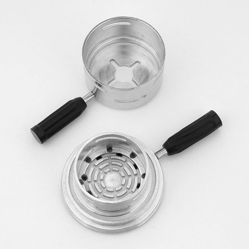 Linkidea Hookah Coal Charcoal Holder & Wind Cover, Shisha Accessories Heat Management System for Flavors, Compatible with Small Hookah Models, Narguile Smoking Supplies (Silver) - Image 3